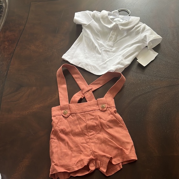 Edgehill Collection Short Sleeve Knit Shirt and Suspender Short Set - Picture 4 of 8